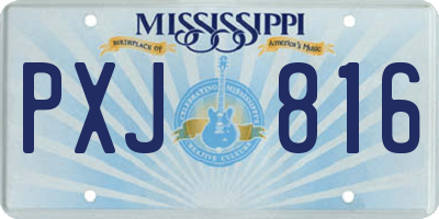 MS license plate PXJ816