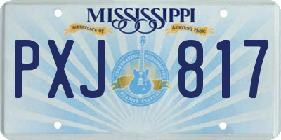 MS license plate PXJ817