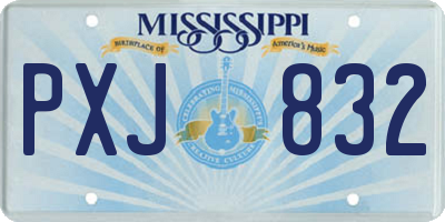 MS license plate PXJ832