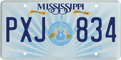 MS license plate PXJ834