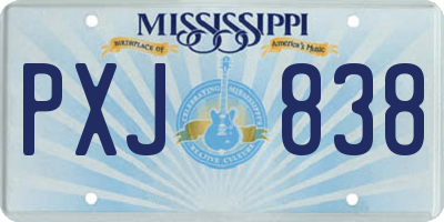 MS license plate PXJ838