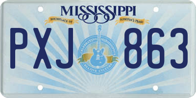 MS license plate PXJ863