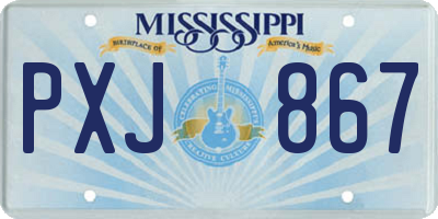 MS license plate PXJ867