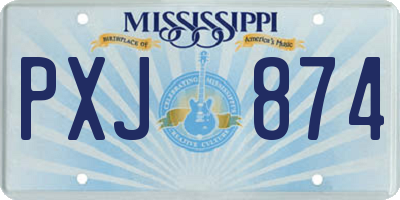 MS license plate PXJ874