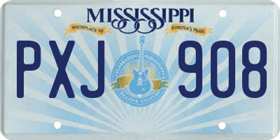 MS license plate PXJ908