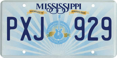 MS license plate PXJ929