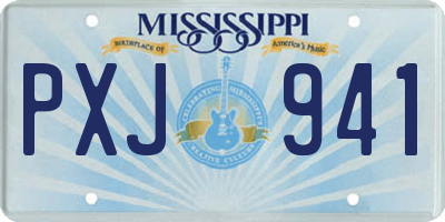 MS license plate PXJ941