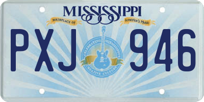 MS license plate PXJ946