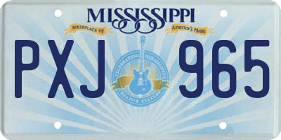 MS license plate PXJ965