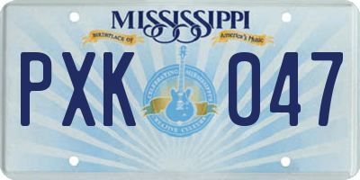 MS license plate PXK047