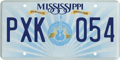 MS license plate PXK054