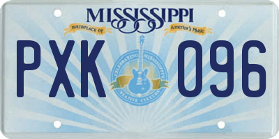 MS license plate PXK096
