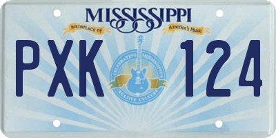 MS license plate PXK124