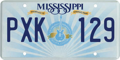 MS license plate PXK129