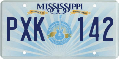 MS license plate PXK142
