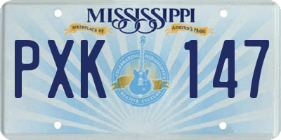 MS license plate PXK147
