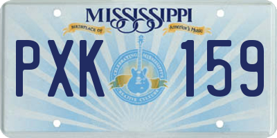 MS license plate PXK159