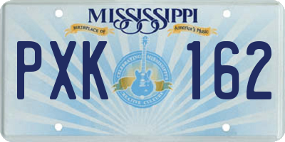 MS license plate PXK162