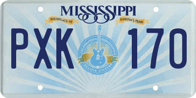 MS license plate PXK170