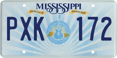 MS license plate PXK172