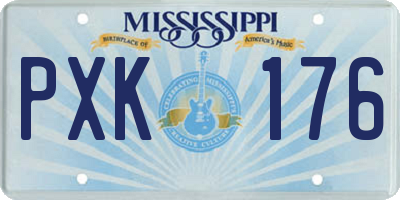 MS license plate PXK176
