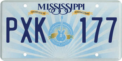 MS license plate PXK177