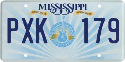 MS license plate PXK179