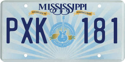 MS license plate PXK181