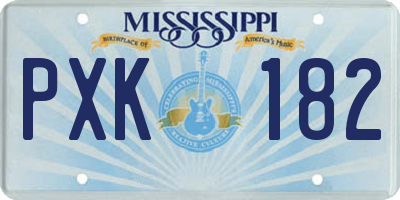 MS license plate PXK182