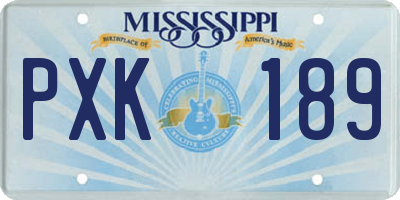MS license plate PXK189