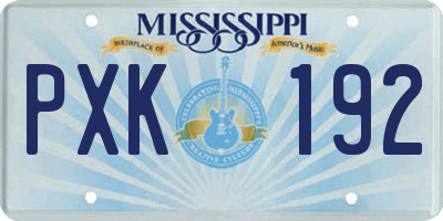 MS license plate PXK192