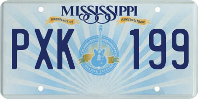 MS license plate PXK199