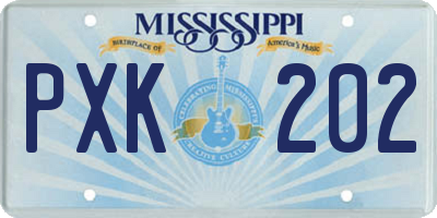 MS license plate PXK202