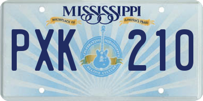 MS license plate PXK210