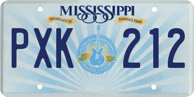 MS license plate PXK212