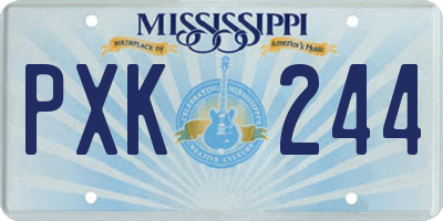 MS license plate PXK244