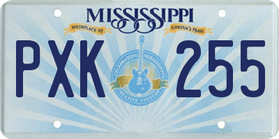 MS license plate PXK255