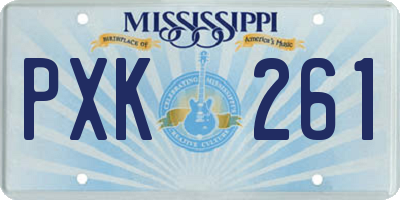 MS license plate PXK261