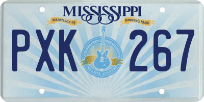 MS license plate PXK267