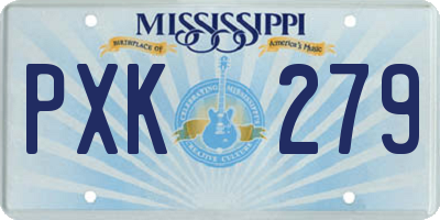 MS license plate PXK279