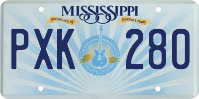 MS license plate PXK280