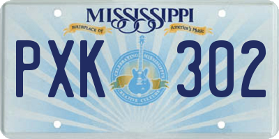 MS license plate PXK302