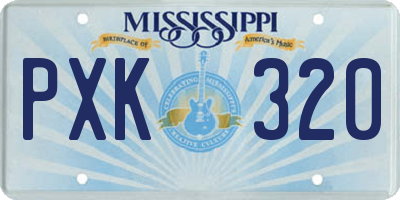 MS license plate PXK320