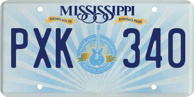 MS license plate PXK340