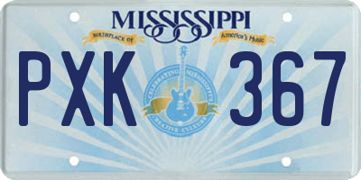 MS license plate PXK367