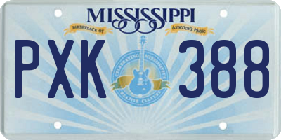 MS license plate PXK388
