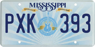 MS license plate PXK393