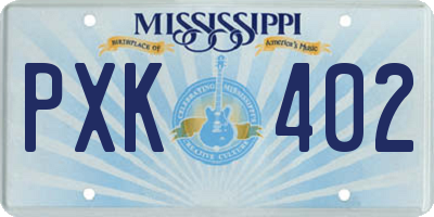 MS license plate PXK402