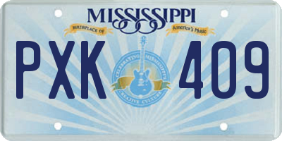 MS license plate PXK409