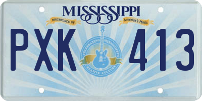 MS license plate PXK413